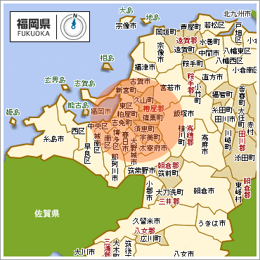 糟屋郡の地図